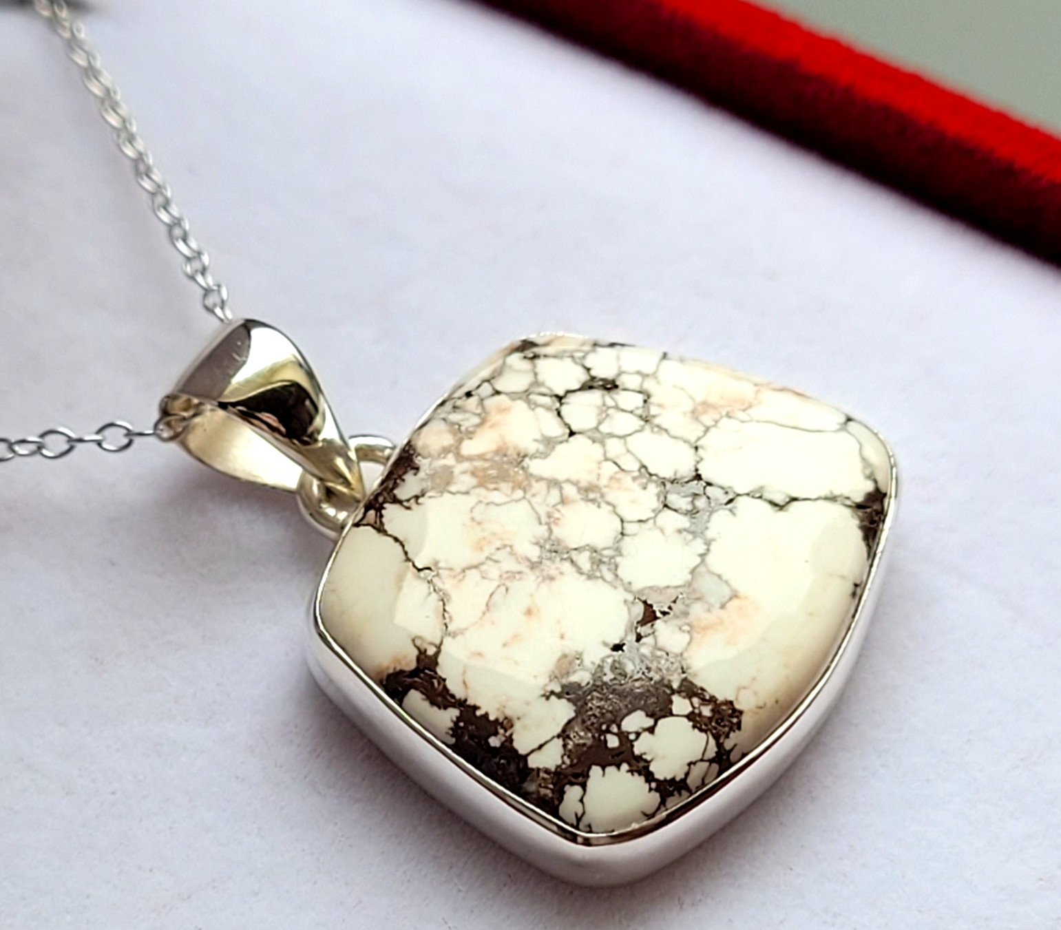 Unikat "Wildpferd" 925 Sterling Silber Halsketten Anhänger Jaspis Schmuck