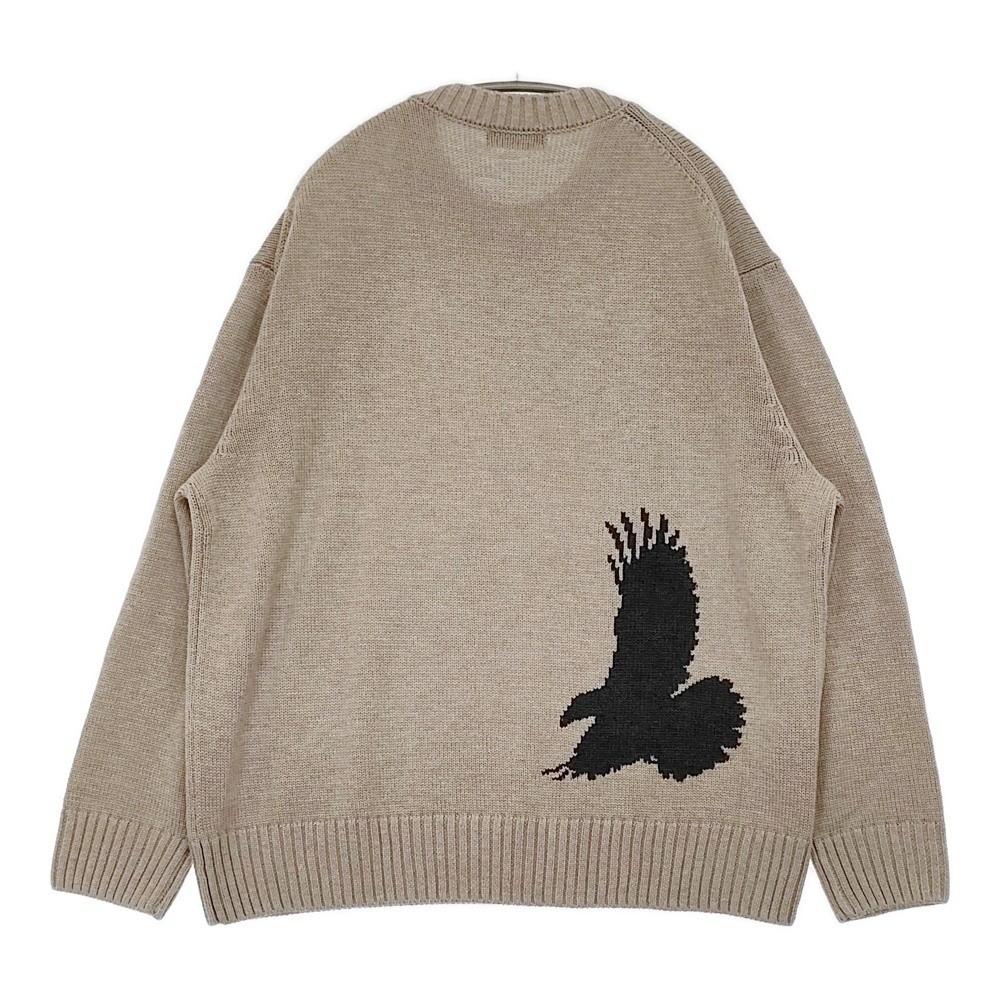 トップス 7G WOOL-BLEND INTARSIA CROW-PATTERN s'yte Yohji Yamamoto 7G WOOL-BLEND INTARSIA CROW-PATTERN PULLOVER