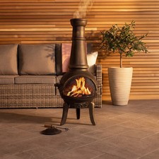 Charles Bentley Snug Seville 120cm Open Bowl Mesh Cast Iron Chiminea