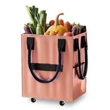 Reusable Grocery Bag on Wheel, Foldable Shopping Cart with Wheels, Can Carry ...