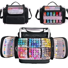 Marker Organizer Case Bag for 200-300 Markers – Large Art Supply Storage Bag ...