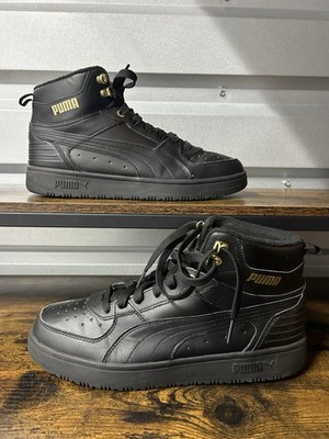 Puma Mens Rebound Rugged 387592-01 Black Basketball Shoes Sneakers Size 12
