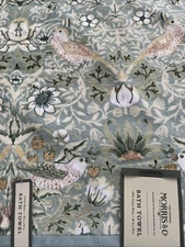 William Morris & Co Bath Towel Strawberry Thief Cotton Velour Duck Egg Blue New