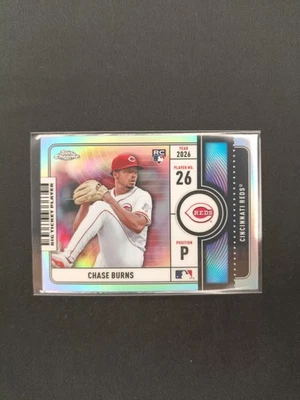 2026 Topps Chrome Baseball Chase Burns RC BTP-24 Reds - Bild 1 von 2
