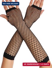 OTPEH Lone Fishnet Gloves Fingerless For Wome...
