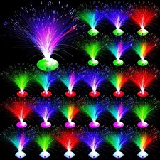 Fiber Optic Lamp Multicolored Centerpiece Battery Powered Party Light 24 PCS