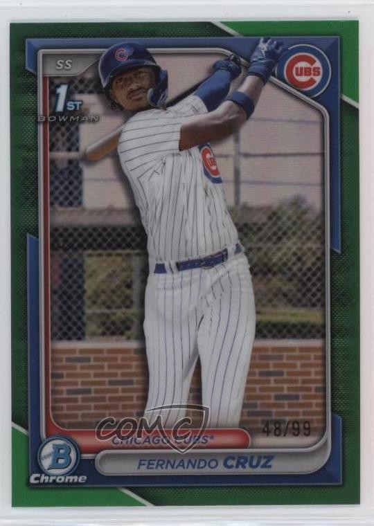 2024 Bowman Chrome Prospects Green Refractor /99 Fernando Cruz #BCP-197