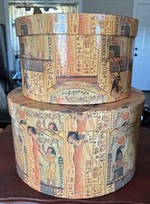 Set Of Two Egyptian Themed Hat Boxes