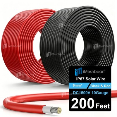 10AWG Solar Panel Extension Cable Tinned Copper Solar Cable PV Wire Connectors