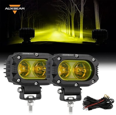 Auxbeam 4Inch LED Pod Square Pod Light LED Amber Flood Offroad Driving Light