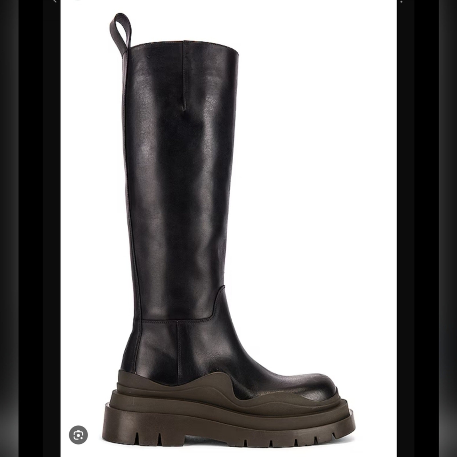 Bottega Veneta NEW Lug Sole Black Boots Tall NIB Leather 37 Women's thumbnail 3