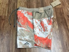 MENS S New Nike Trail Stride Dri-FIT 7" Brief-Lined Running Shorts Khaki Orange