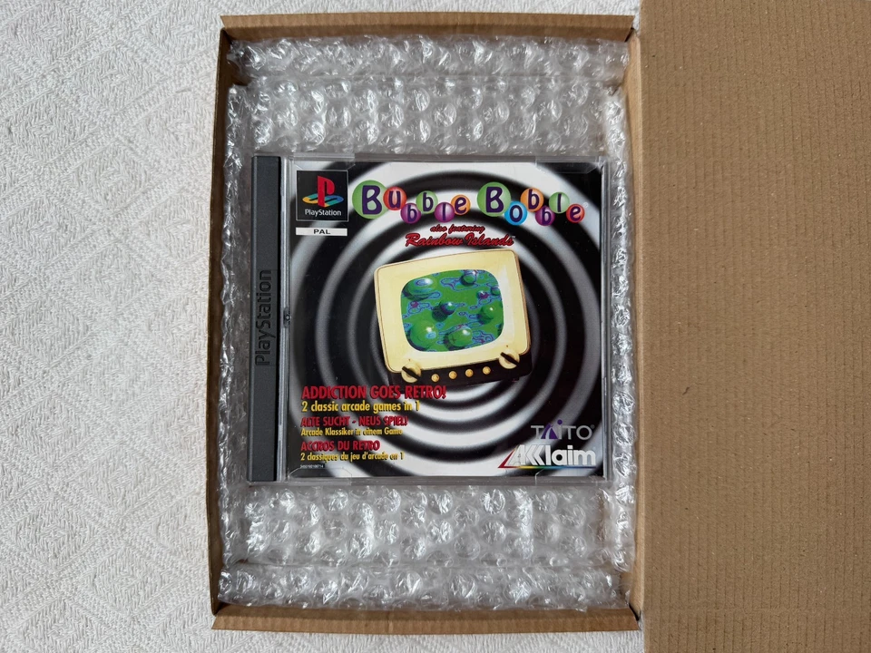 Bubble Bobble anche con Rainbow Islands PS1 Black Label - UK PAL OTTIME CONDIZIONI CIB - Immagine 2 di 4