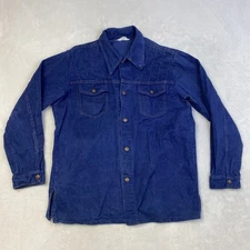 Vintage Early 80’s Montgomery Ward Denim Jacket, Brass Buttons, Unique Stitch M