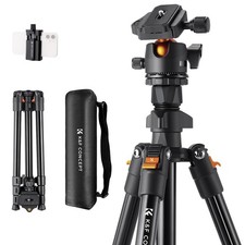 64" Camera Tripod, Lightweight DSLR Tripod with 360 Ball Head, 17.6 lbs Load