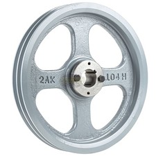 Cast Iron 10.25" 2 Groove Dual Belt A Section 4L Pulley w/ 1-1/4" Sheave Bushing