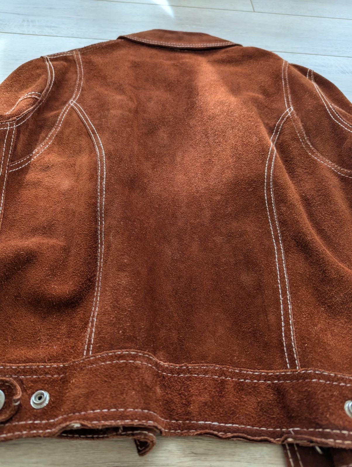 Vintage Brown Suede Button Front Basic Jacket Men… - image 15