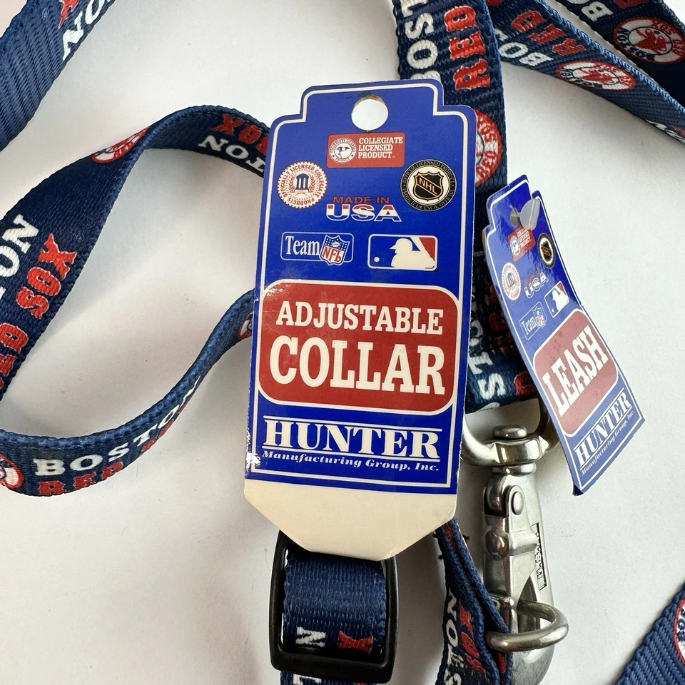 Pets Leash and  Adjustable Collar  MLB Boston Red Sox Hunter Made in USA - Image 3 of 4