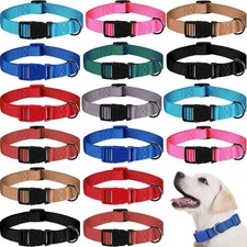 18 Pcs Adjustable Dog Collar - 9 Colors, Nylon Soft Neoprene Padded, Heavy Du...