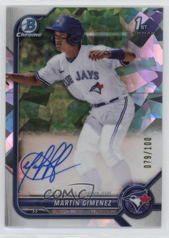 2022 Bowman Chrome Prospect Atomic Refractor /100 Martin Gimenez #CPA-MGZ Auto