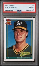 1991 TOPPS #67 RICK HONEYCUTT PSA 6