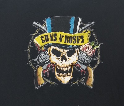 Guns N Roses Classic Skull Guns Logo Graphic T Shirt In Black Size