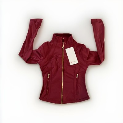NWT Lululemon Define Cropped Jacket Size 6 Wine Gold Zipper Rare