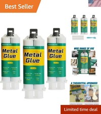 Versatile Metal Epoxy Adhesive Kit - Includes 3 x 1.76 oz Tubes for Strong Bonds