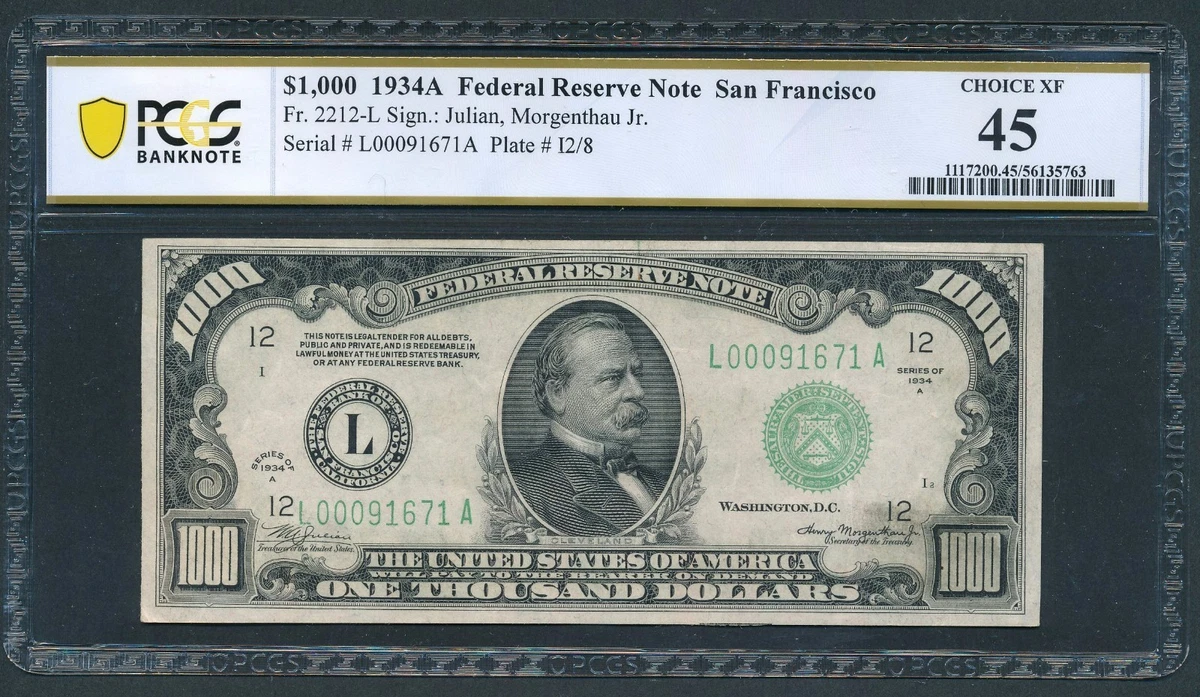 1000 美元小纸币说明| eBay