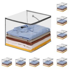 10 PCS Clear Zippered Storage Bags with Handles,Sweater Storage with Two-way Zip