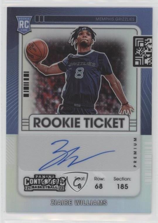 2021 Contenders Ticket Premium Edition Ziaire Williams #110 Rookie Auto RC 0x6p