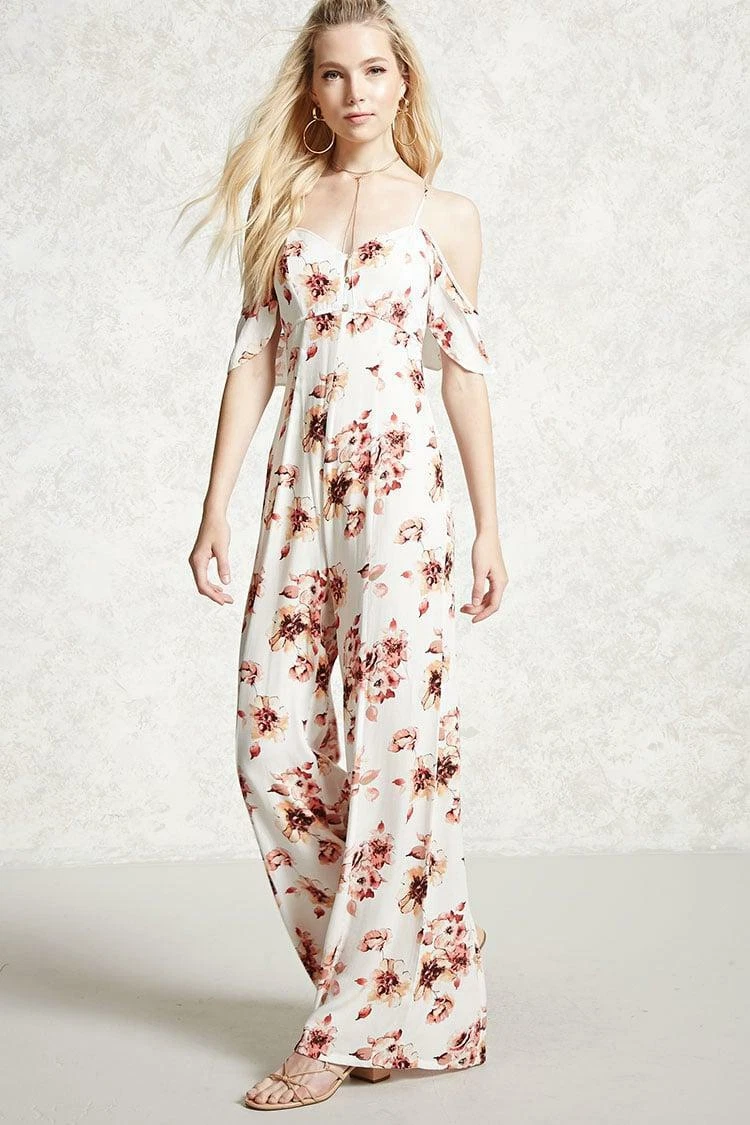 Forever 21 sales floral jumpsuit