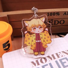 Keychain Demon Slayer Agatsuma Zenitsu Keyring Key Pendant Key Goods Cute Gift