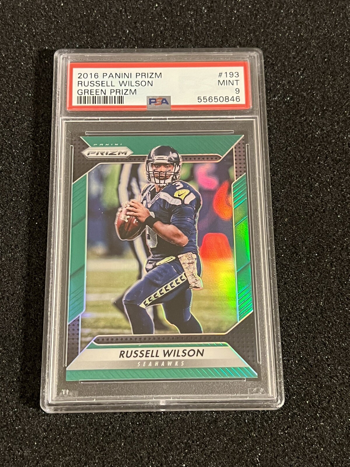 Russell Wilson 2016 Prizm Green Prizm #193 PSA 9 Seahawks Pop 4 Only 4 Higher