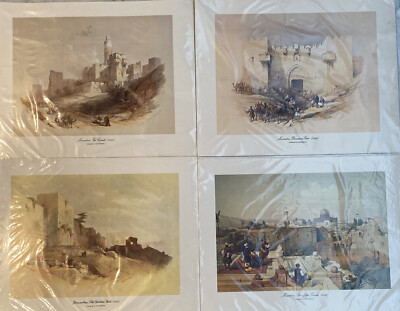 4 Lithographs By David Roberts 1839 Holy Views Ltd Of Jerusalem #s 42 43 44 & 46