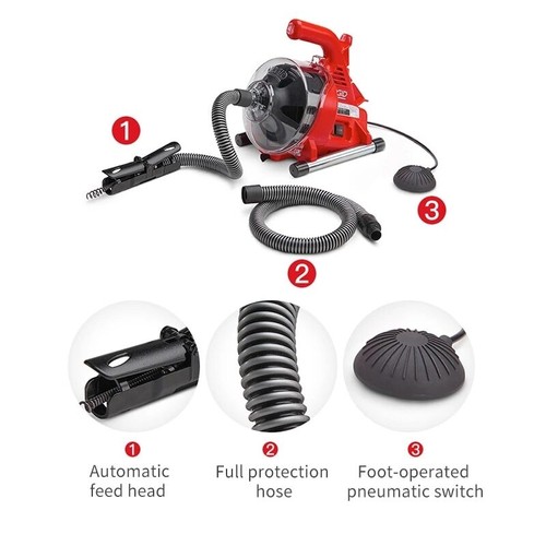 Electric Pipe Unclogging Machine Sewers Floor Drains Toilet Kitchen Artifact - Picture 6 of 13