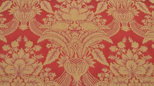 Jacquardstoff weinrot mit Ornamenten Rankenstoff Interieurstoff Polsterstoff rot - Bild 2 von 3