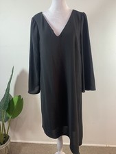 Adrianna Papell Women's Gauzy CRP FLRD SLV DRS, Black Size 6