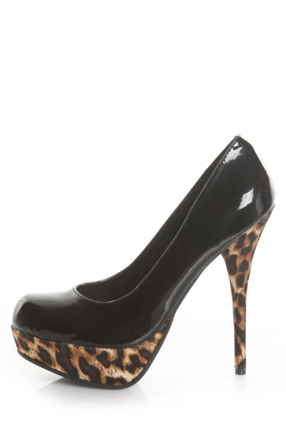 Zapatos de tacón redondo con plataforma de charol de bambú #COLADA-70 Foto 2 de 2