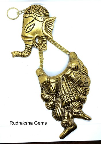 Lord Ganesha Artistic Antique Metal Wall Hanging Ganpati Ganesh Hindu Rare TABLA - Picture 2 of 3