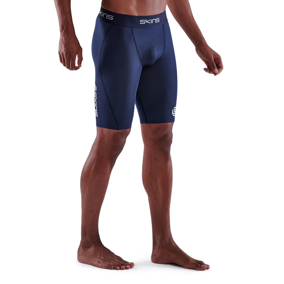 Skins Series-1 Mens Compression Half Tights (Navy) - Image 4 of 4
