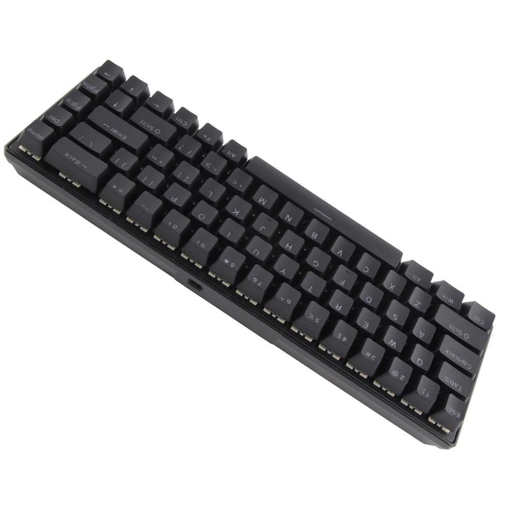 Compact 68-Key Black Mechanical RGB Keyboard with Custom Key Set