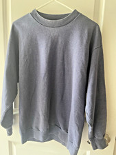Navy Men’s Size M Crewneck Sweater King Cotton USA Made Textured Vintage