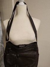 FOSSIL Bag Purse WOMENS LEATHER Tote 6 pockets drop strap Serial  15082 BROWN