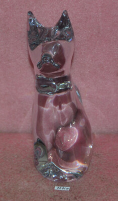 Daum france  猫　置物 Vintage Daum France Fine Crystal Sitting Cat. | eBay