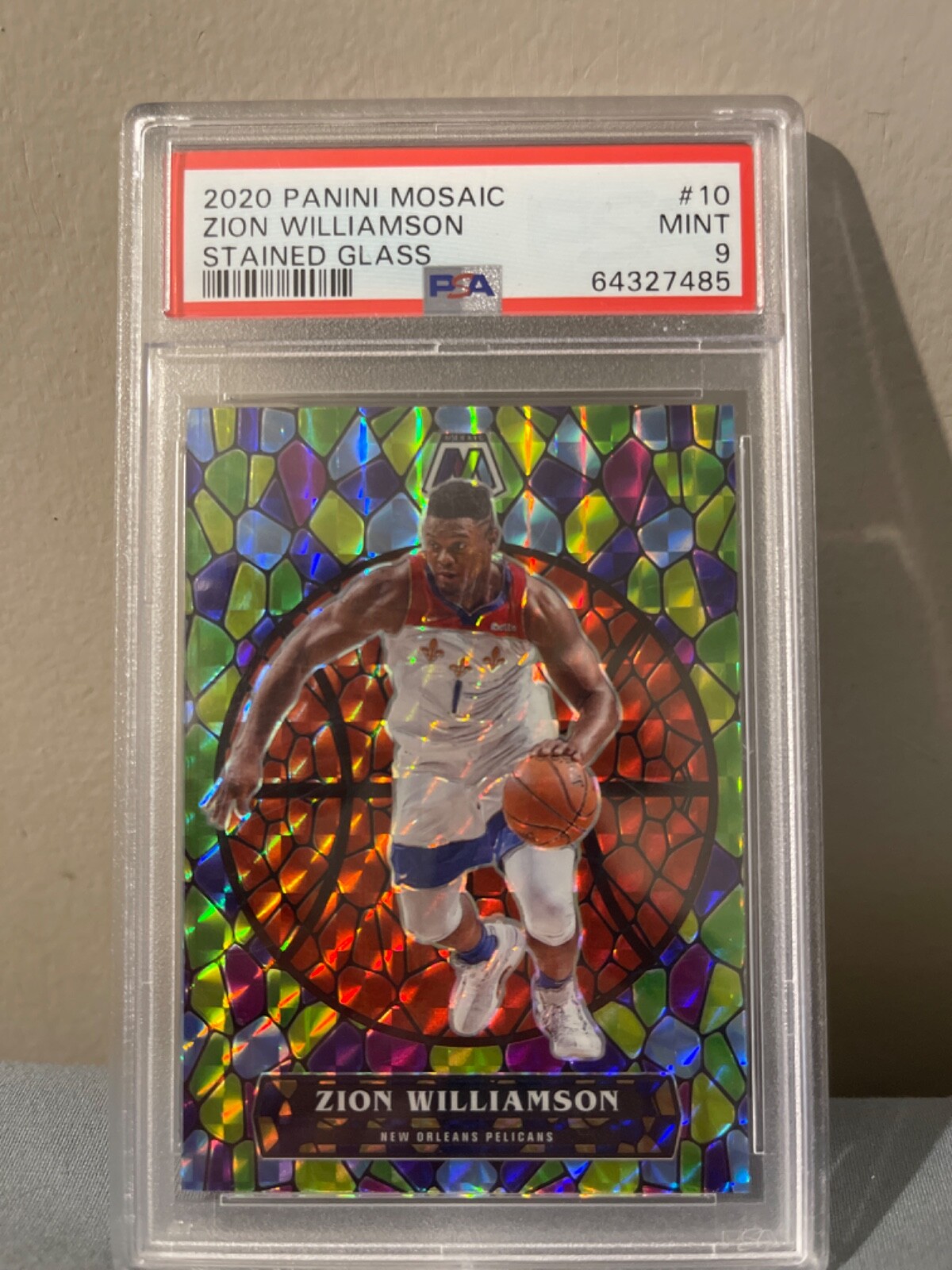 2020 Panini Mosaic Zion Williamson Stained Glass PSA Mint 9 #10