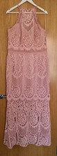 Lipsy Premium NUDE PINK Maxi Dress 18 Occasion Evening Party Wedding Lace