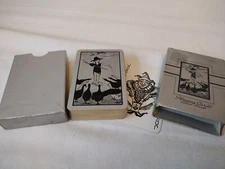 Vintage Girl and Geese Art Deco Style Playing Cards Linen Finish in Slipcase