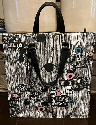Folli Follie Eyeball Tote Bag Charms Eyes Black White - Image 1 of 4