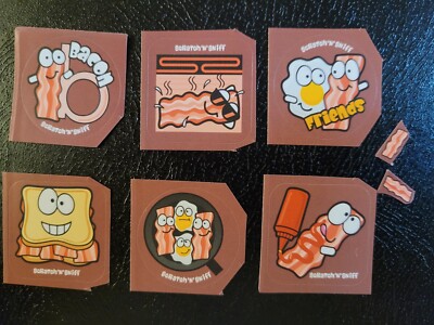scratch and sniff stickers NEW set of 6 Porta Craft Bacon scent